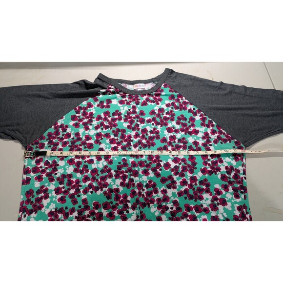 LuLaRoe Randy Raglan 3/4 Sleeve shirt Top 3 XL Multicolor Floral - Picture 3 of 6